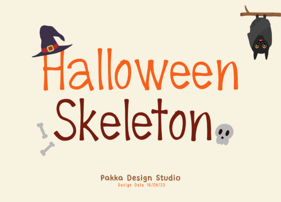 Halloween Skeleton Display Font for Playful Digital Branding
