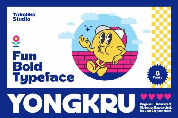 Yongkru Typeface: Bold Retro Font for Handmade Shop Branding